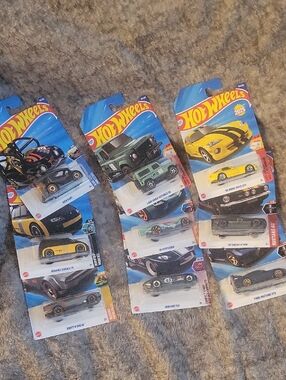 Mattel Hot Wheels Assorted Yellow, Black and Green Toy Cars Pack